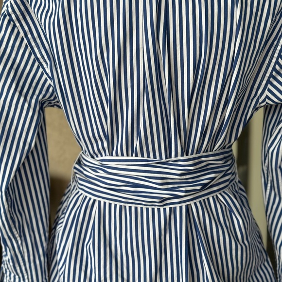 Polo by Ralph Lauren Striped Asymmetrical Shirt Dress with pockets and Patches - Picture 10 of 15